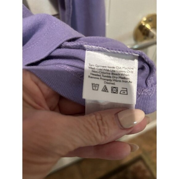 2 Eddie Bauer Tops long sleeve Crew Neck Tee Black and Lavender Both size Large - Picture 8 of 9